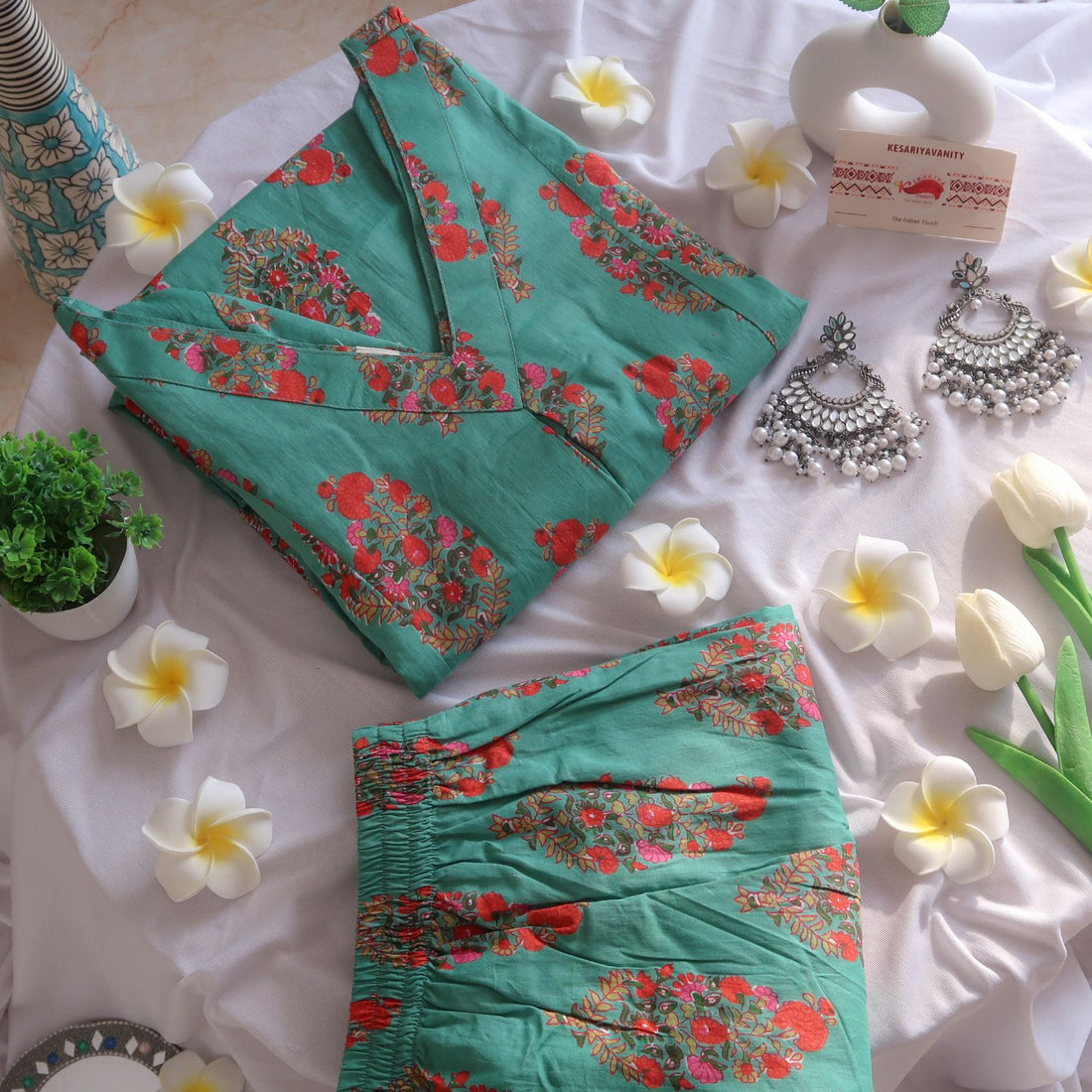 Jade Green Office/ Regular Wear Suit Set