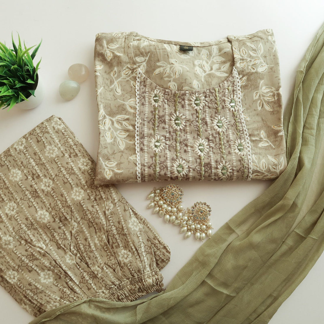 Fancy Cardamom Suit Set