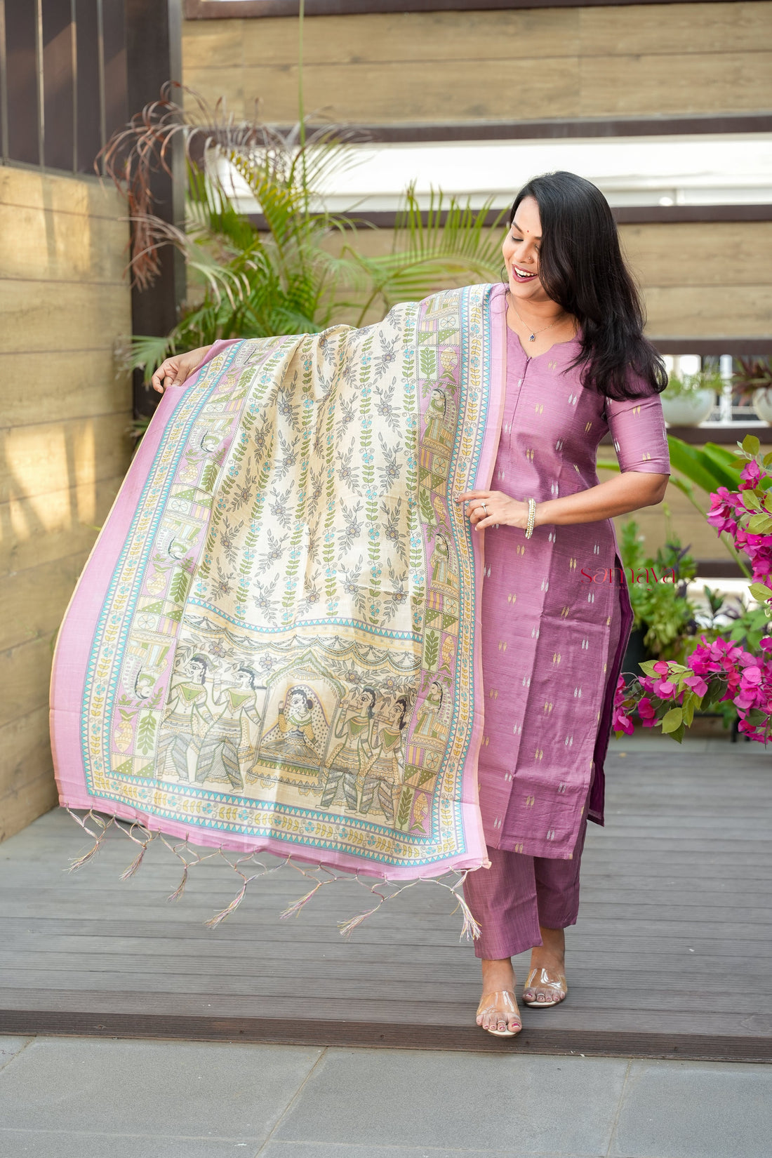 Swathi 3 piece raw silk suit set with Dupatta( ready to dispatch )