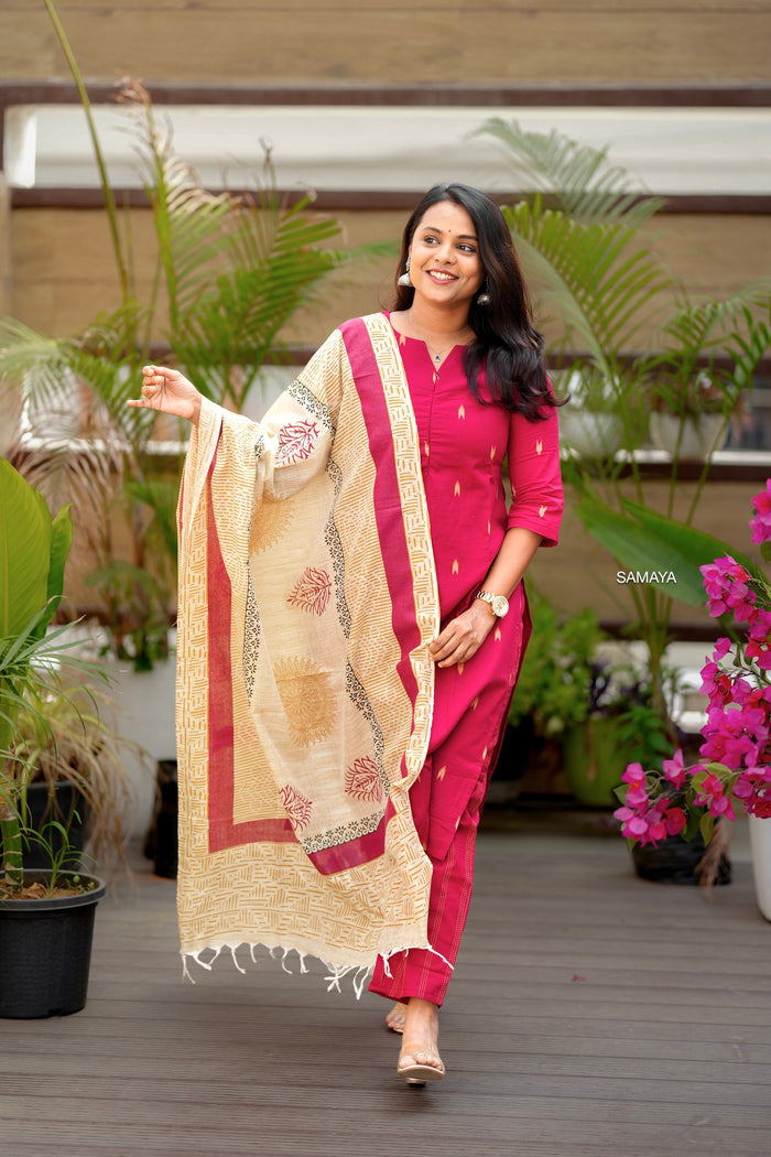 Thulir Cotton 3 piece Set with lining