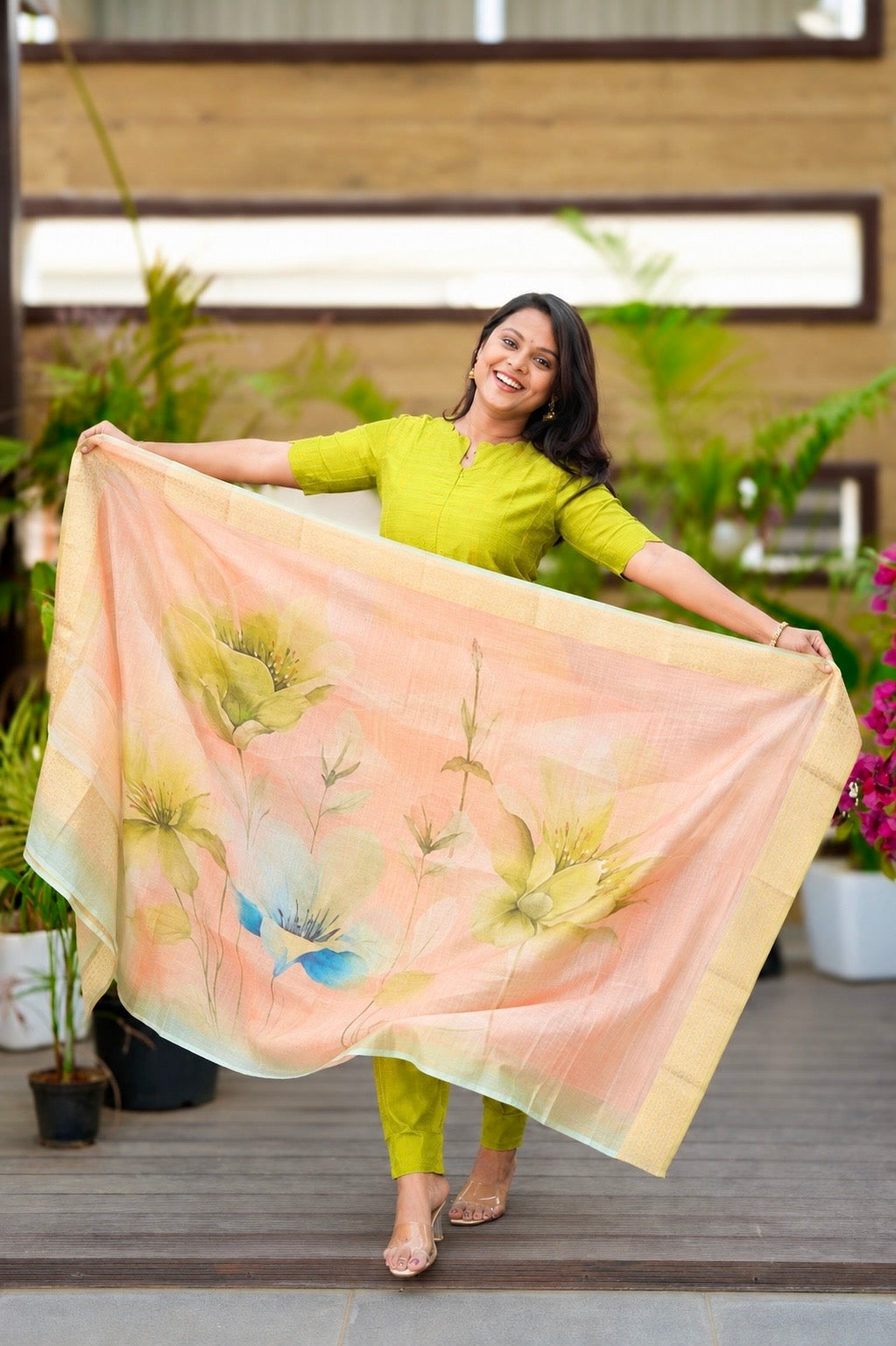 Deepika  raw silk suit set with dupptta( set of 3)