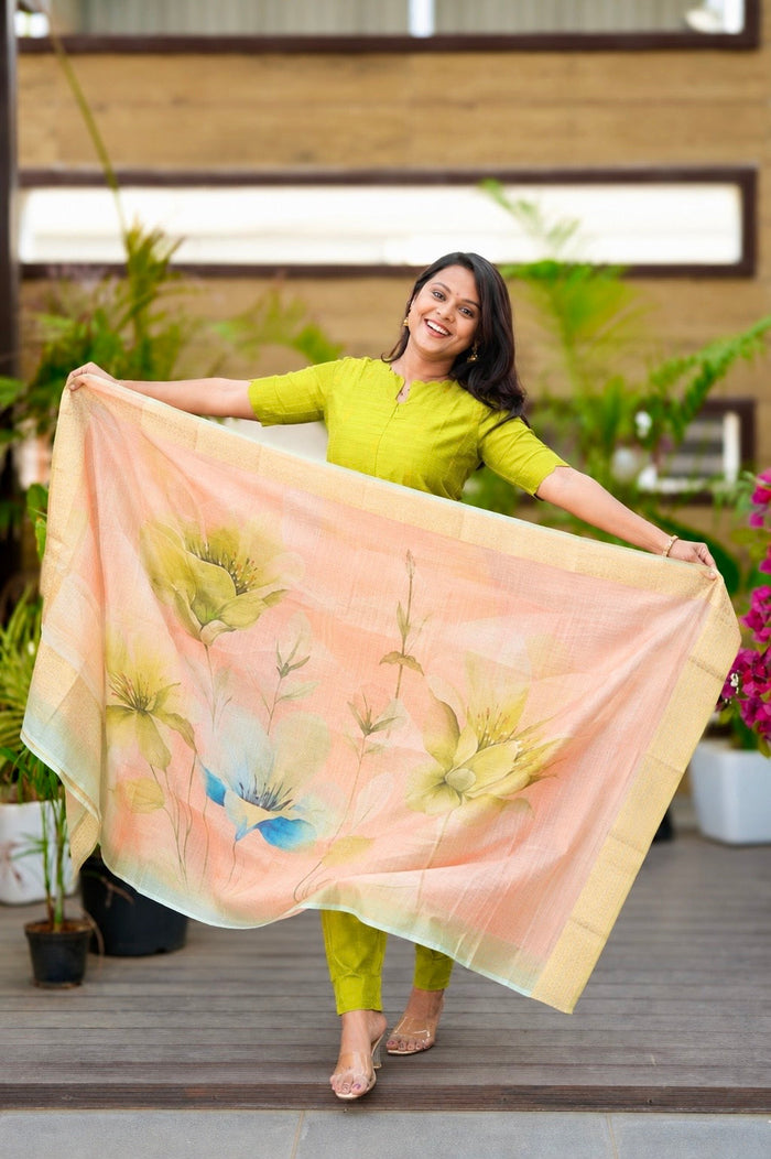 Deepika  raw silk suit set with dupptta( set of 3)