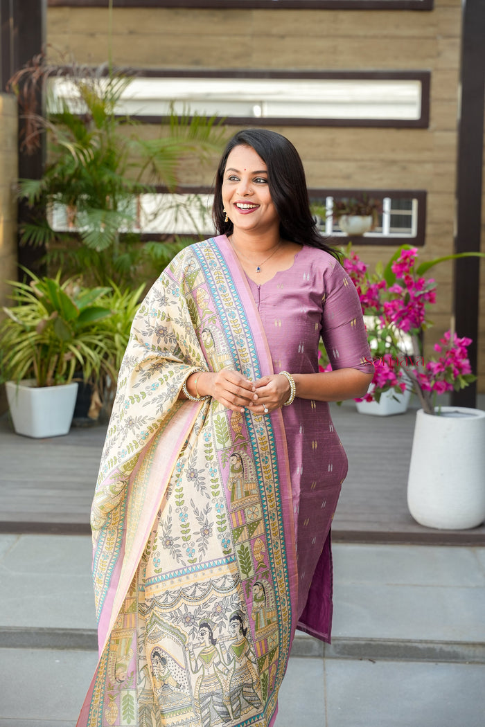 Swathi 3 piece raw silk suit set with Dupatta( ready to dispatch )