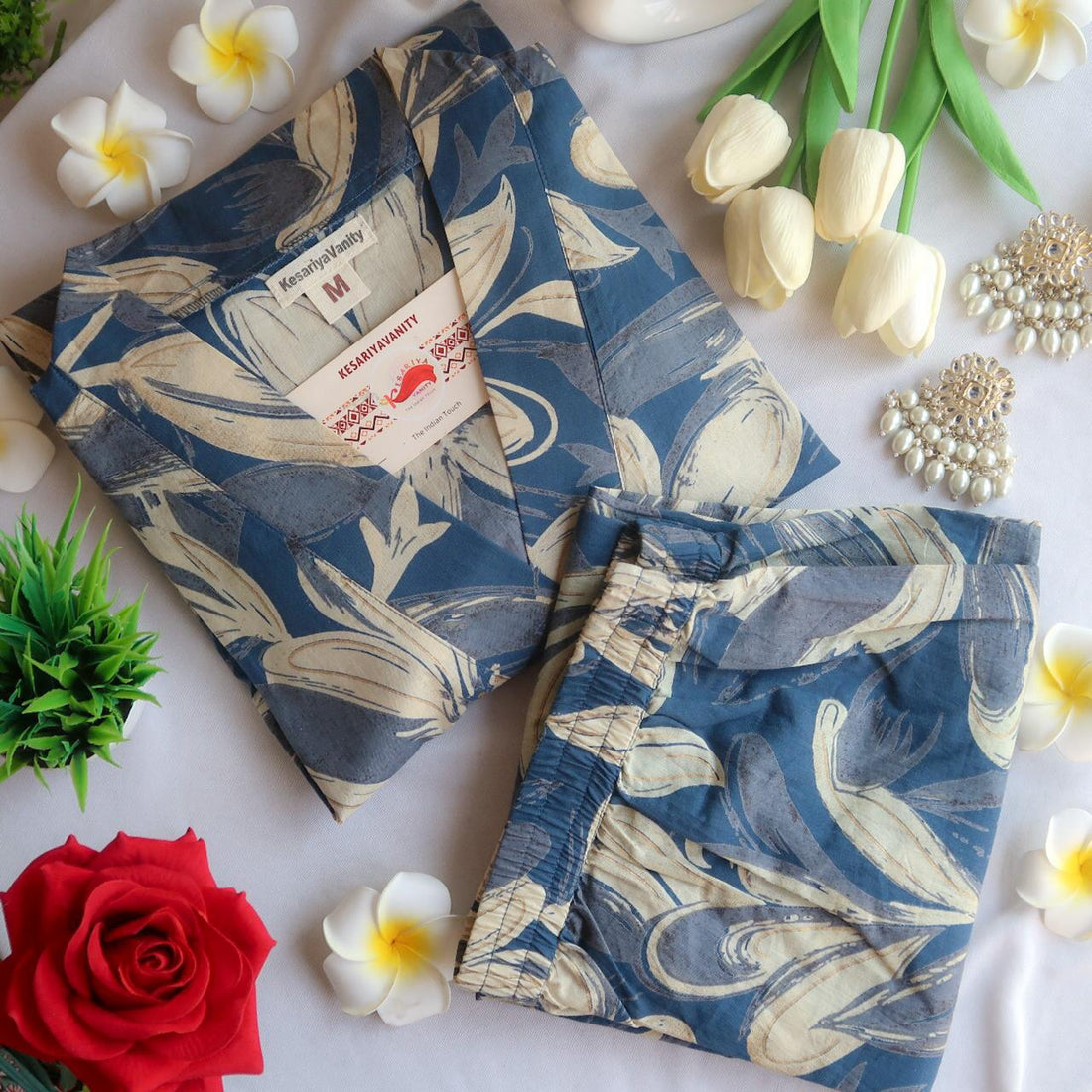 Big Blue Lilys Suit Set- Vasant