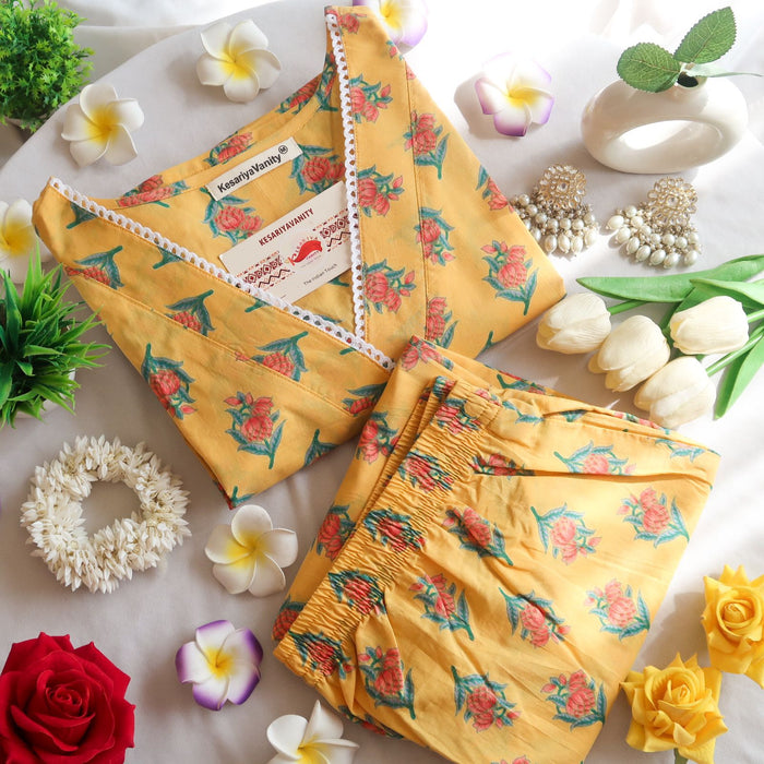 Sunflower Meadow Lace Suit Set - Sukoon 2.0 (Slim Fit)