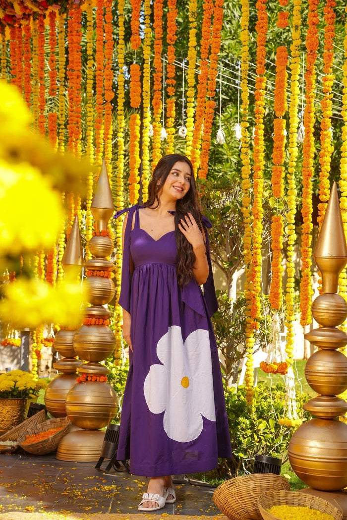 Purple Statement Bow Dress