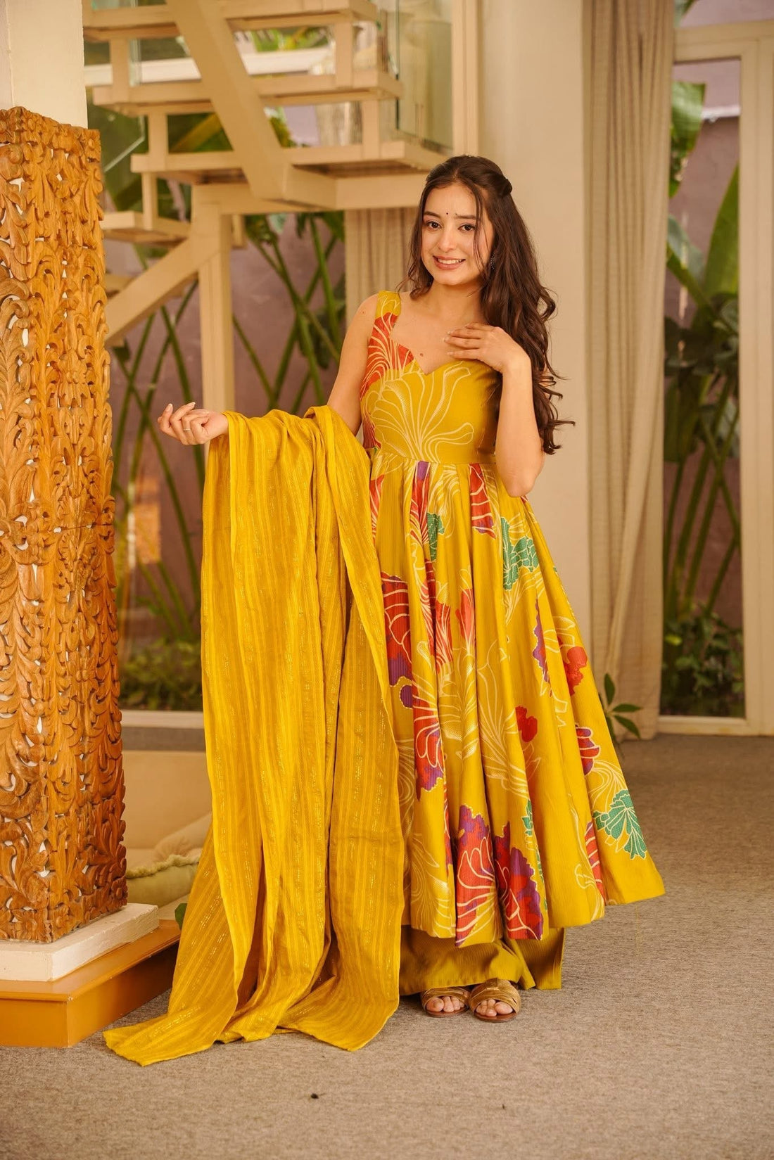Jyestha Cotton Anarkali Suit Set