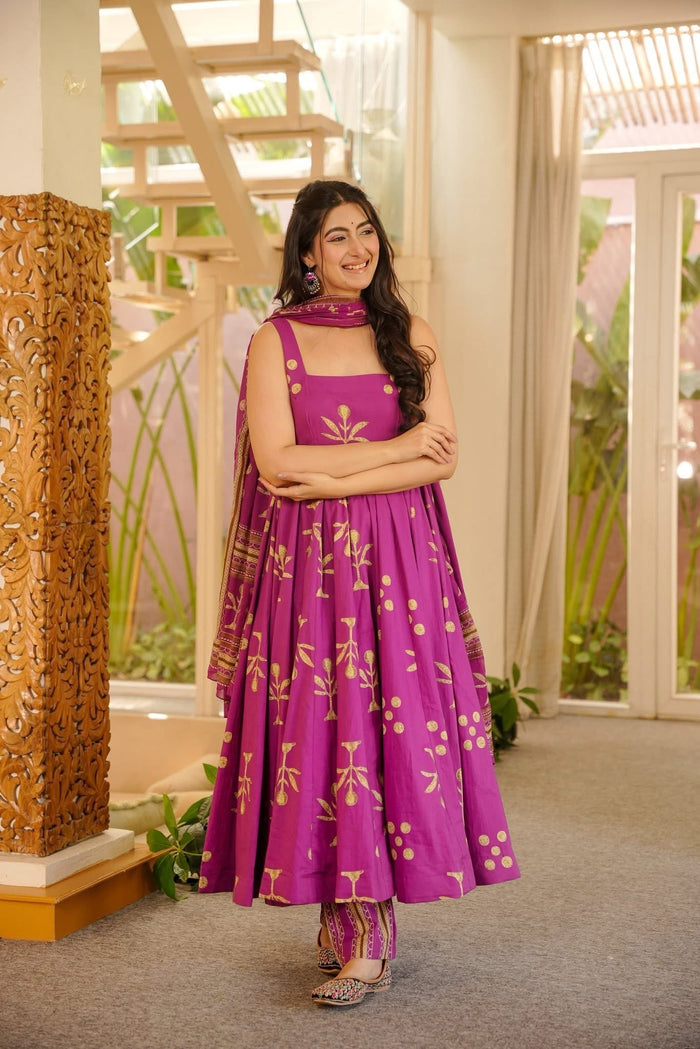 Vrushali Cotton Anarkali Suit Set