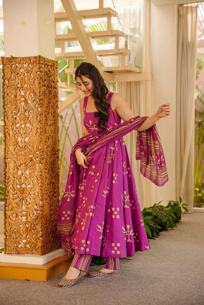Vrushali Cotton Anarkali Suit Set