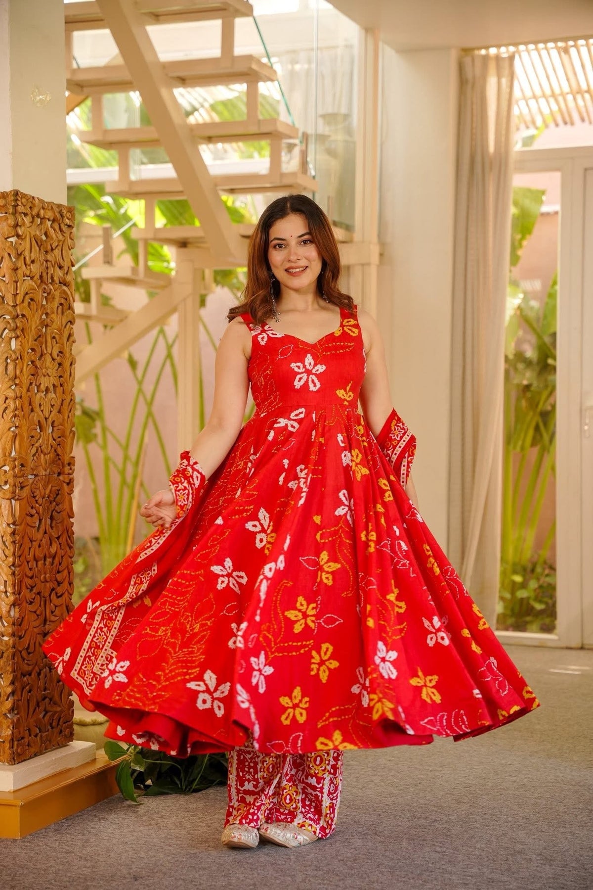 Abhinaya Cotton Anarkali Suit Set