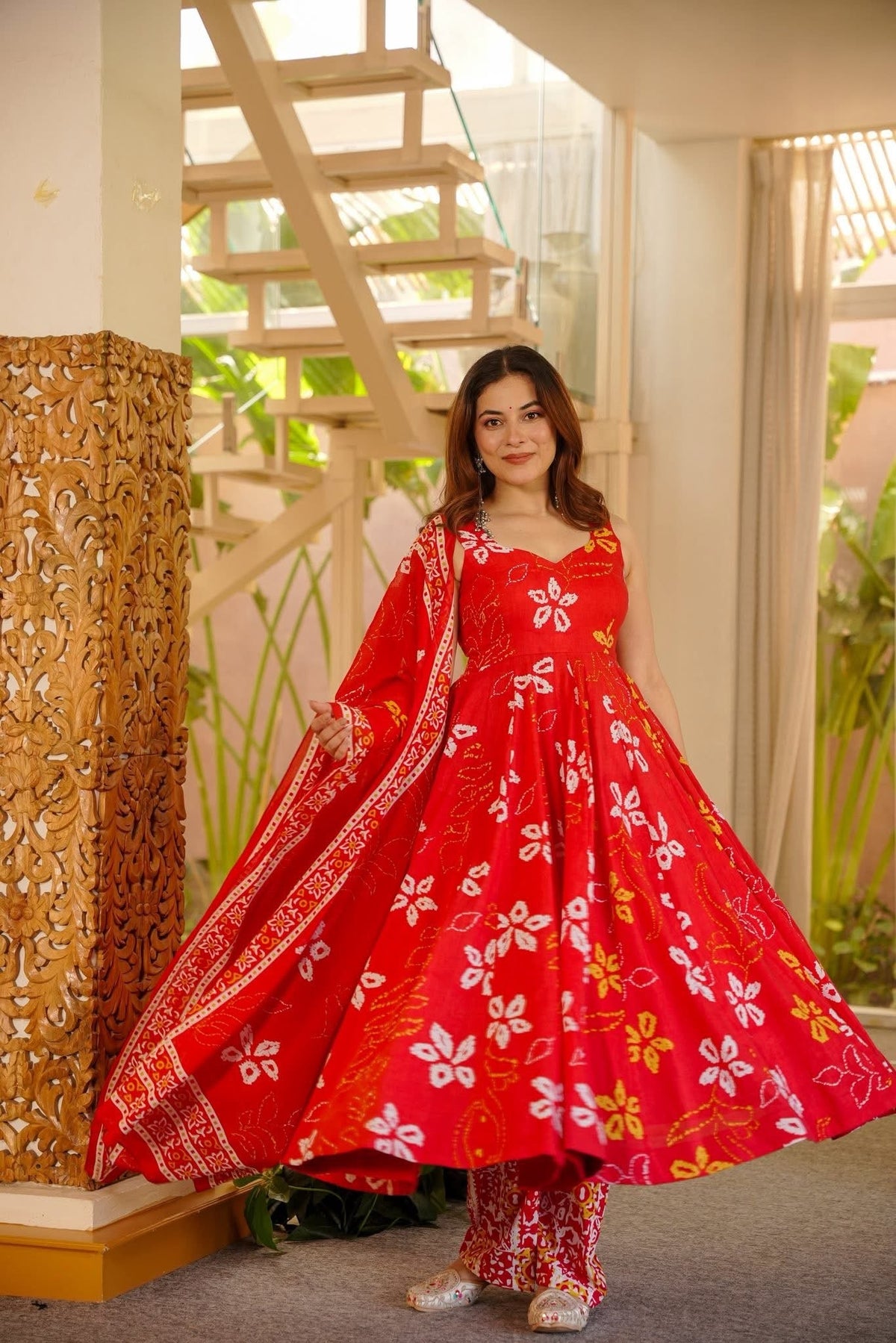 Abhinaya Cotton Anarkali Suit Set