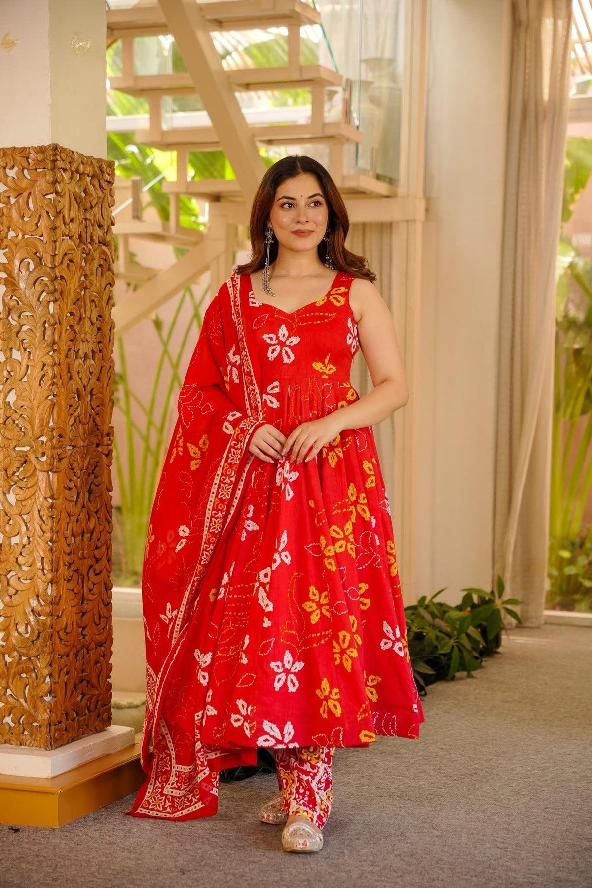 Abhinaya Cotton Anarkali Suit Set