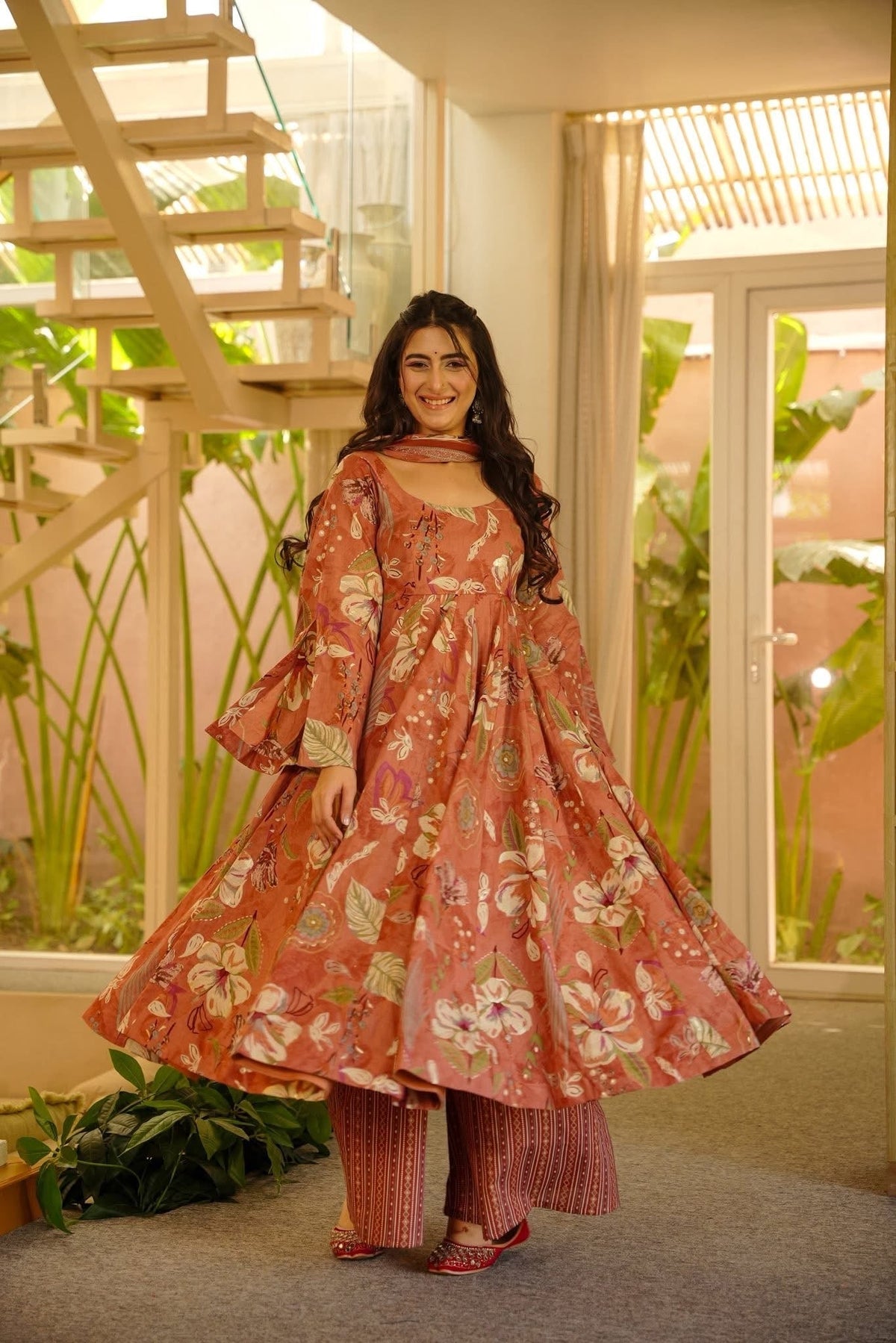 Amelia Cotton Anarkali Suit Set