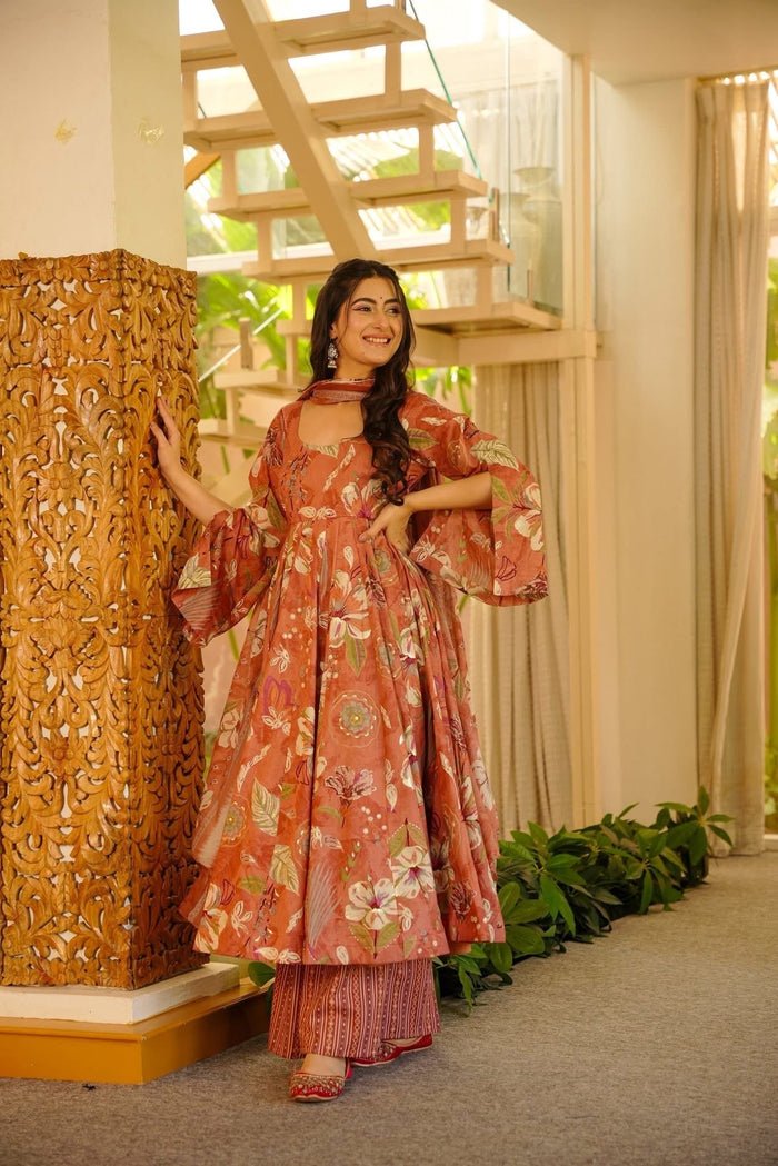 Amelia Cotton Anarkali Suit Set