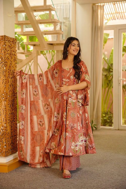 Amelia Cotton Anarkali Suit Set
