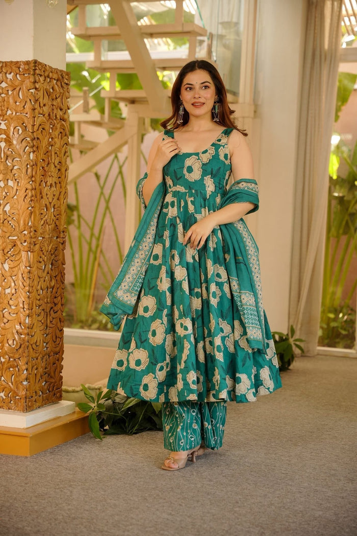 Baamini Cotton Anarkali Suit Set