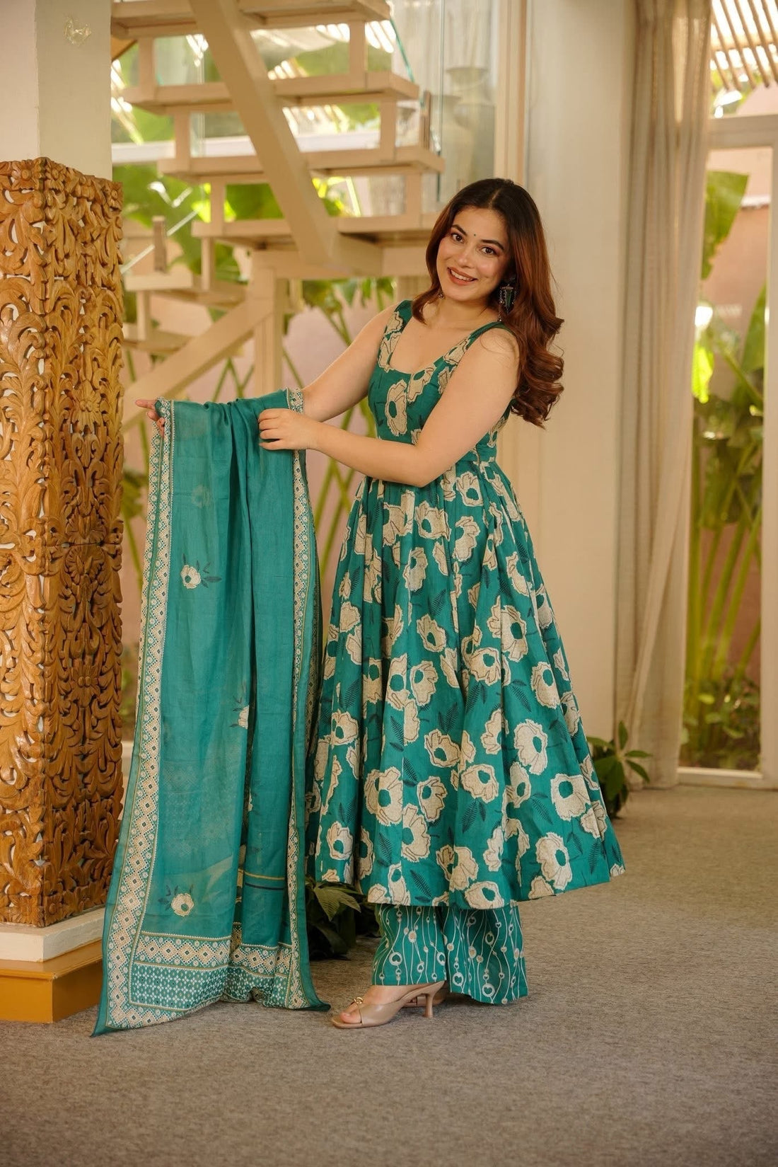 Baamini Cotton Anarkali Suit Set