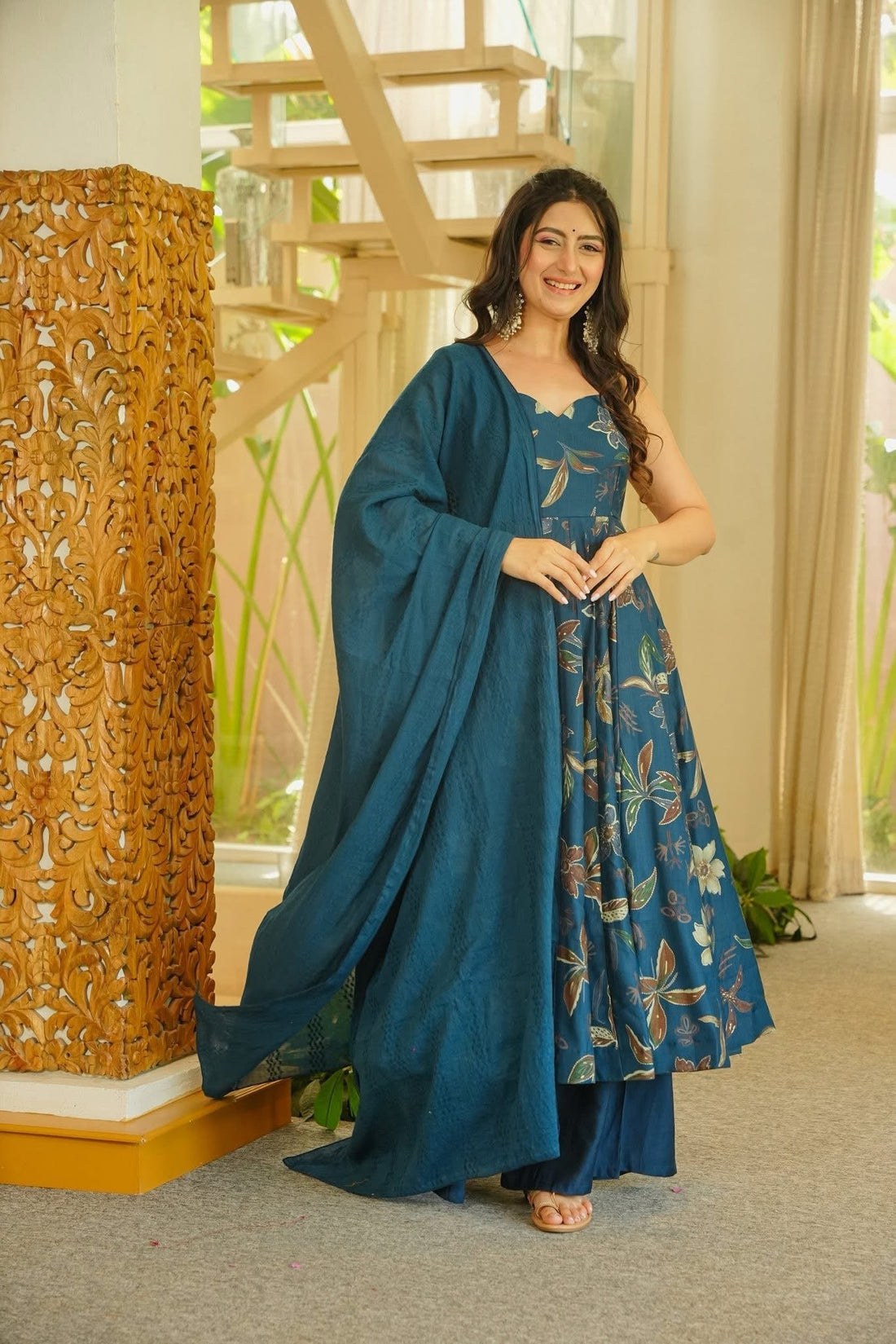 Laasya Cotton Anarkali Suit Set