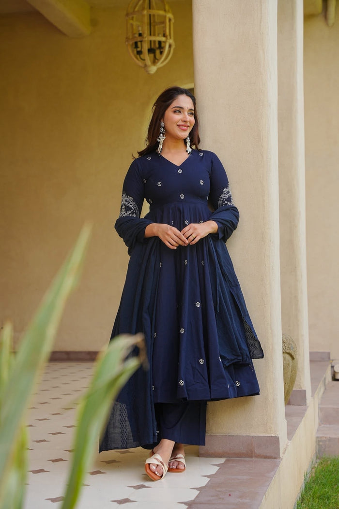 Kyaira Blue Anarkali Suit Set