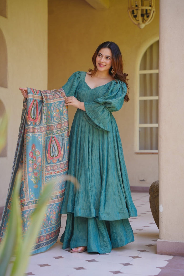 Auric Veil Anarkali Suit Set