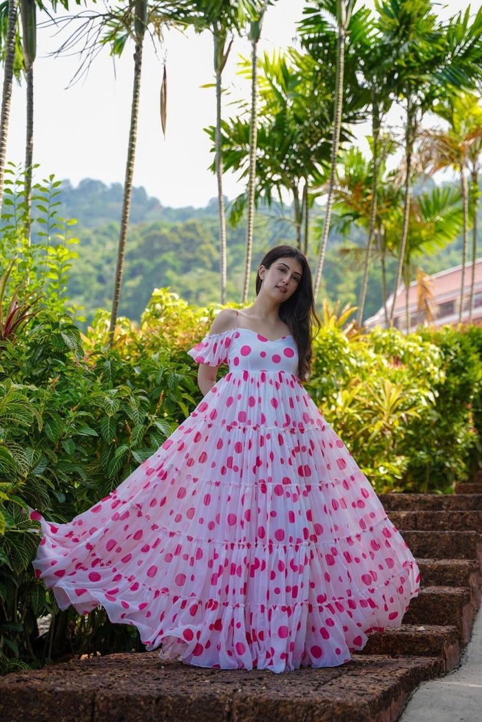 Elf polka dot georgette dress