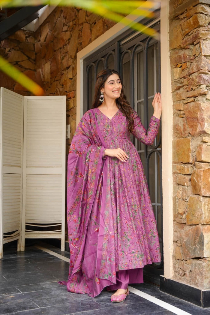 Svara Muslin Anarkali Suit Set