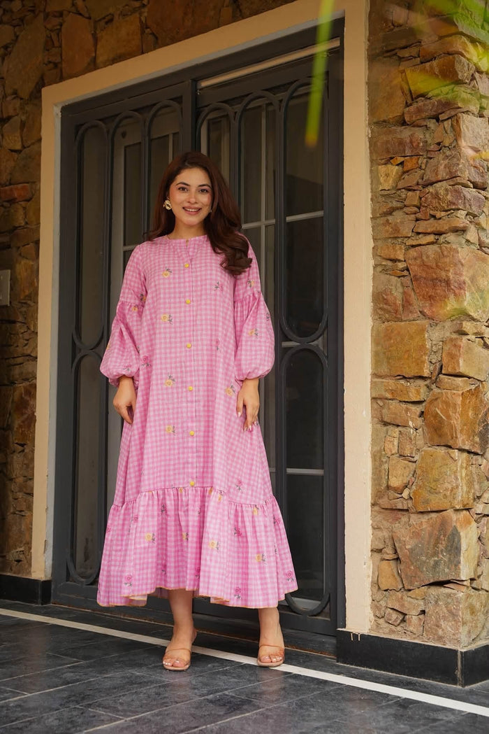 Roselle Statement Cotton Maxi Dress