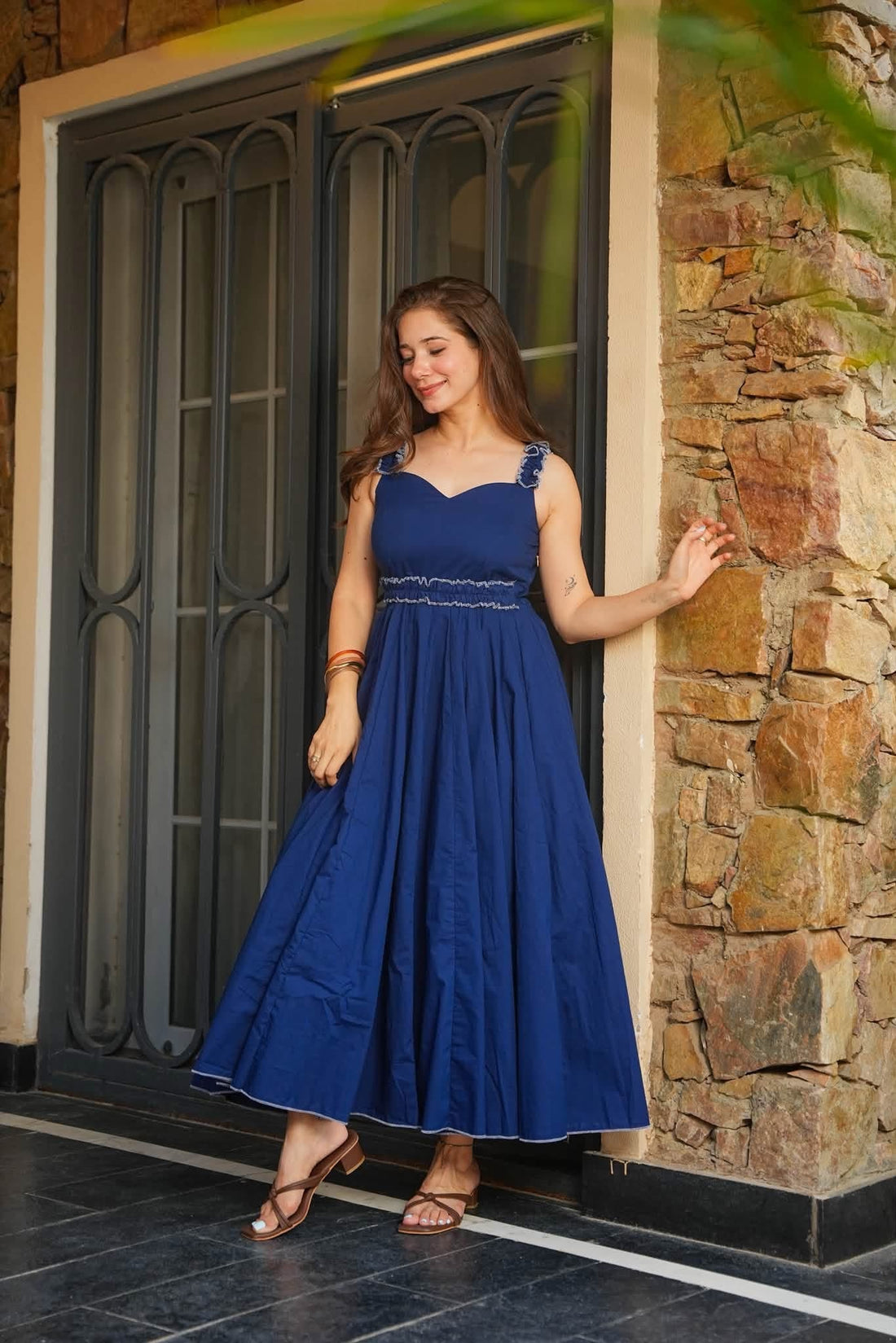 Ocean Veil Blue Cotton Dress