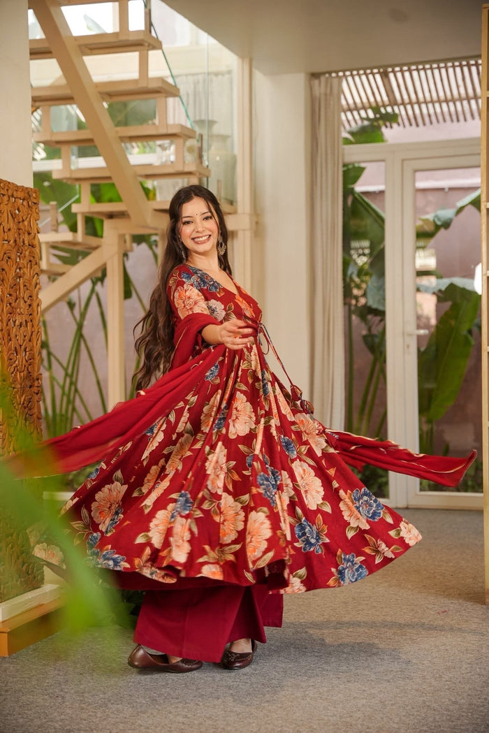 Hansika Floral Rayon Suit Set