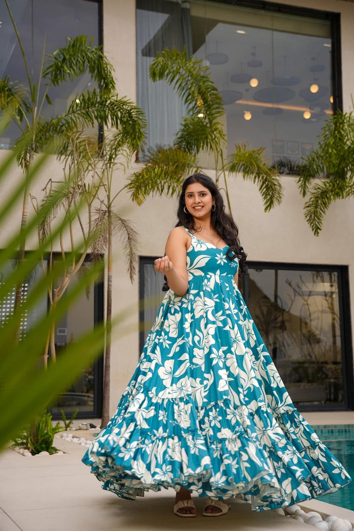 Calista rayon floral dress