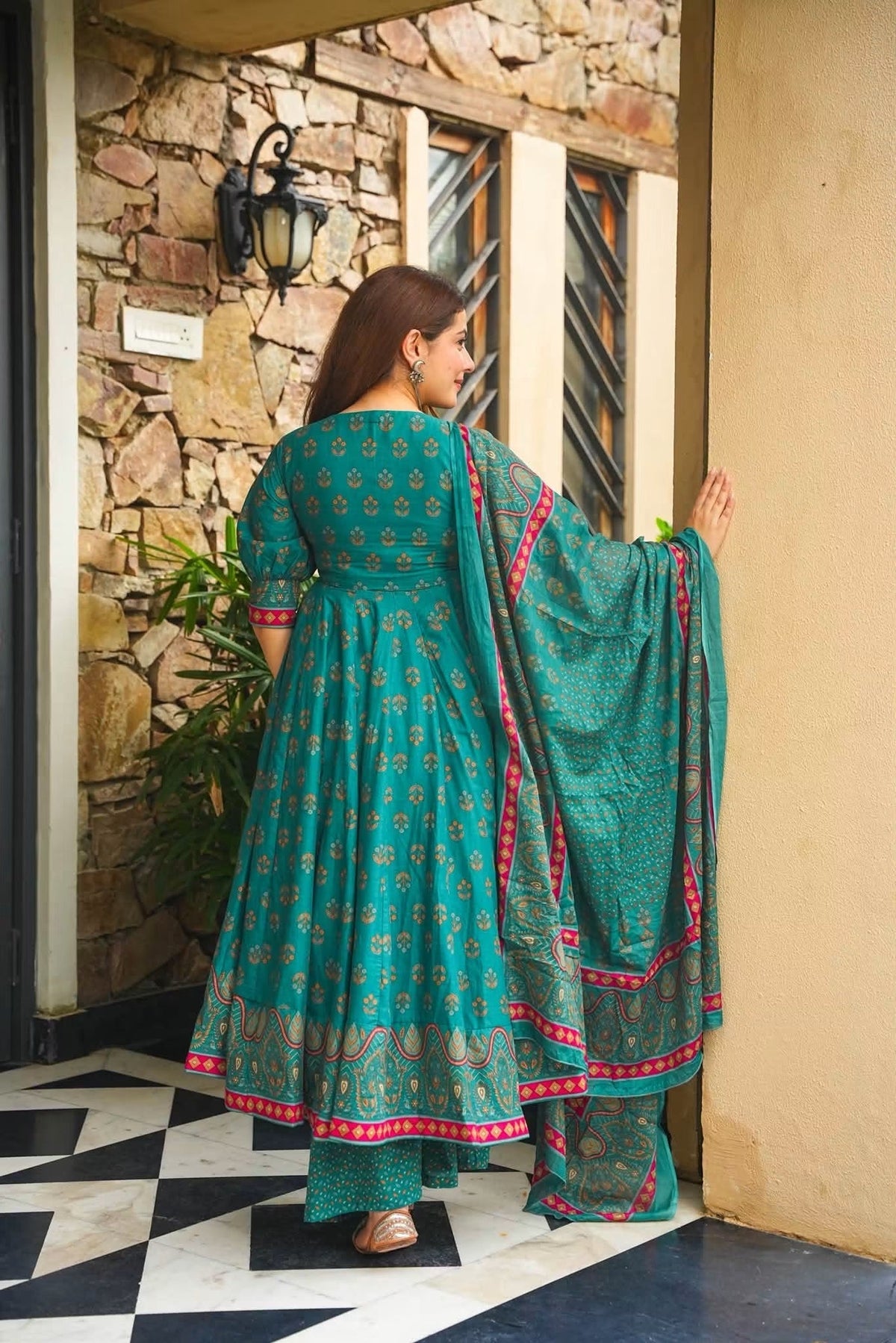 Aaranyika Cotton Anarkali Suit Set