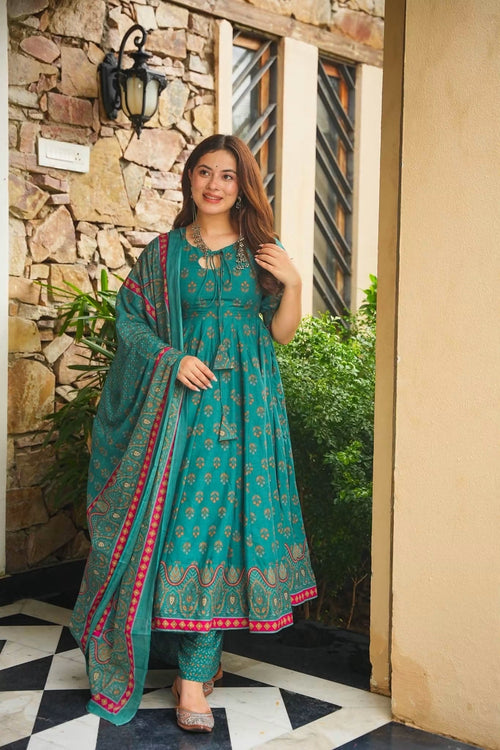 Aaranyika Cotton Anarkali Suit Set