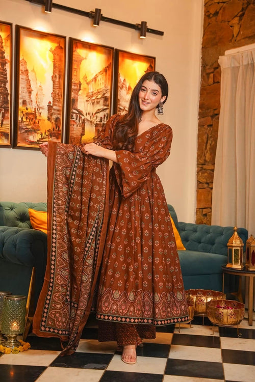 Aviya Cotton Anarkali Suit Set