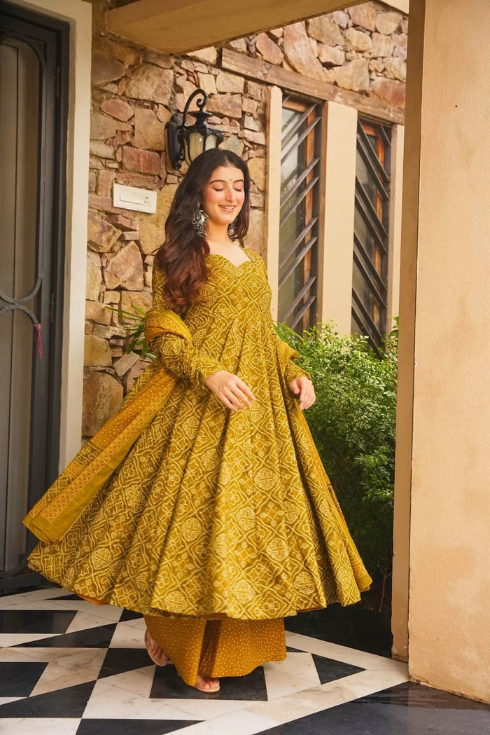 Nairika Cotton Anarkali Suit Set
