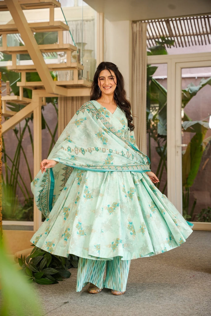 Eshal Pastel Cotton Anarkali Suit Set