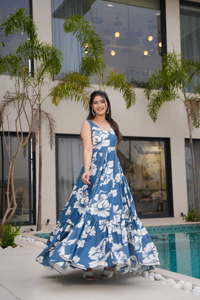 Ocean Drift Grey Maxi Dress