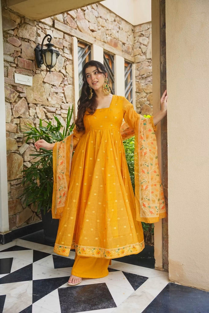 Vihana Kota Doria Anarkali Suit Set