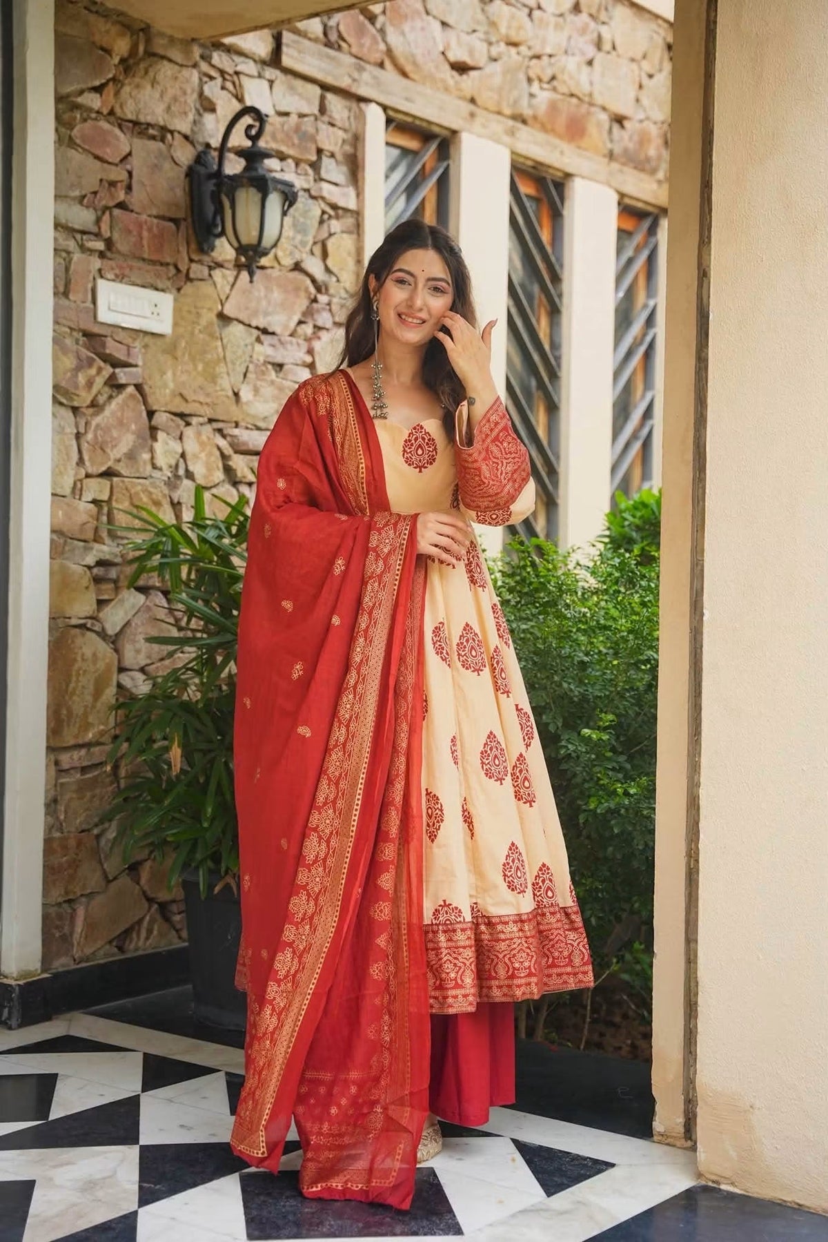 Aaryesha Cotton Anarkali Suit Set