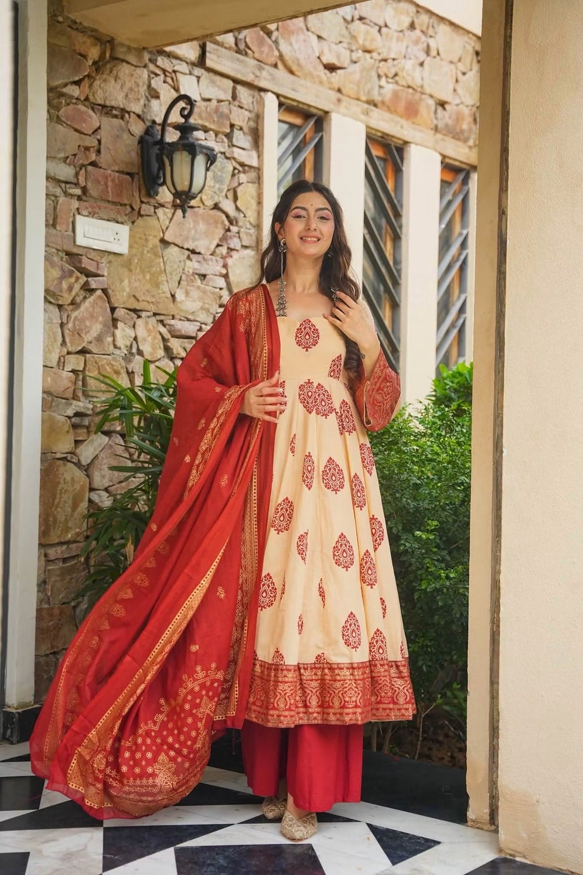 Aaryesha Cotton Anarkali Suit Set