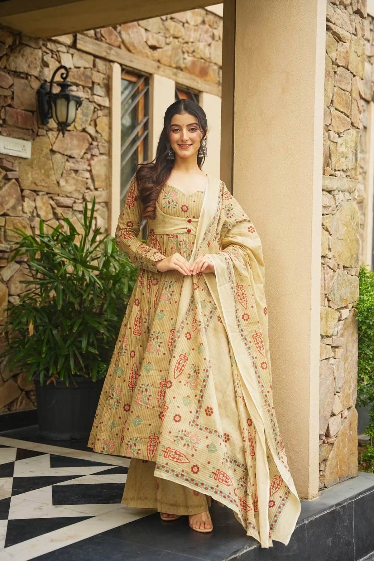 Amlika Cotton Anarkali Suit Set