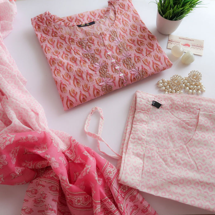 Spring Roz Pink Cotton Suit