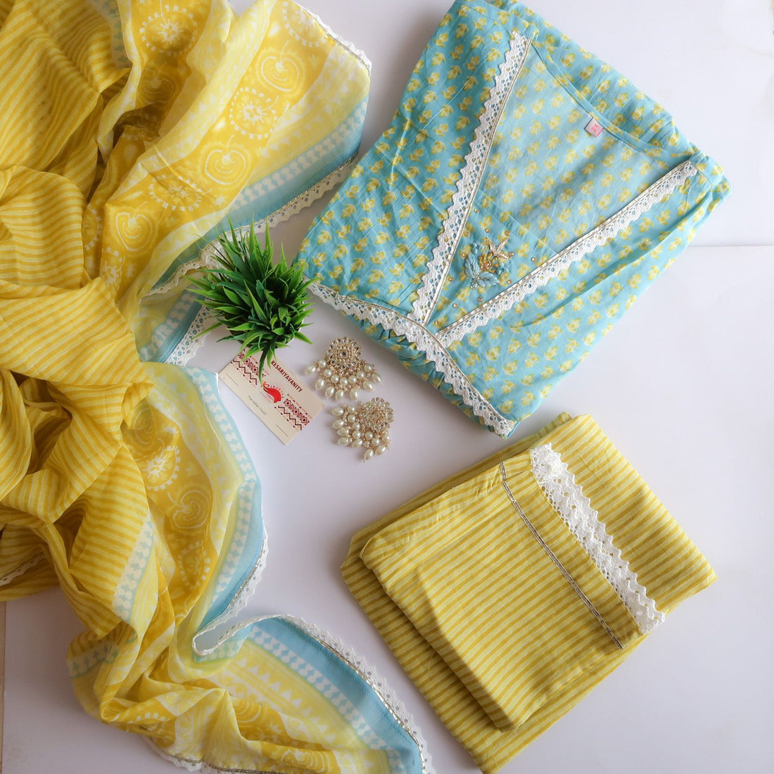 Sea Green Soft Cotton Suit