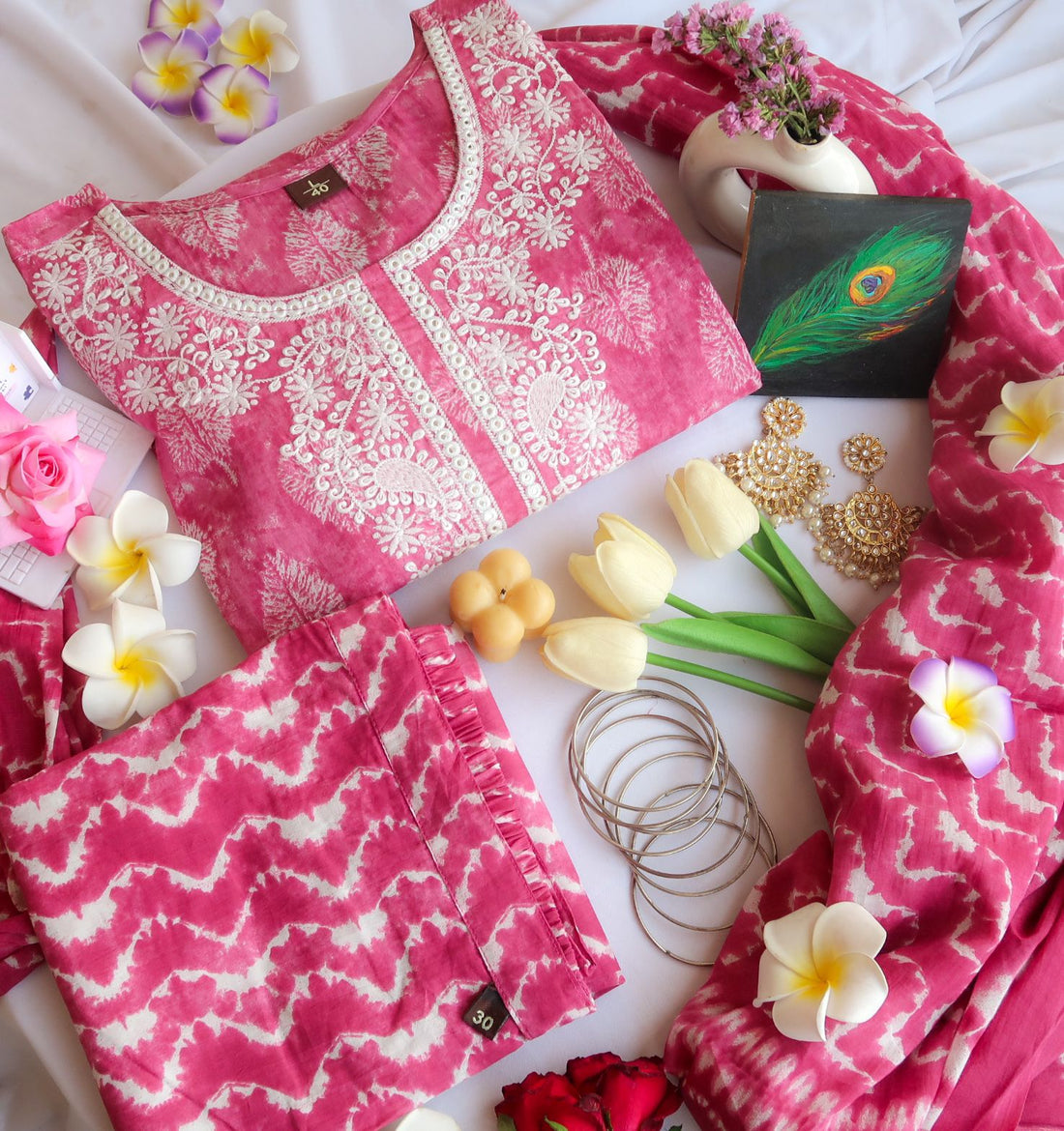 Raspberry Dreams Embroidered Tie Dye Suit Set - Launch 16