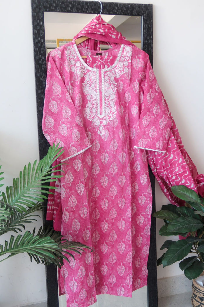 Raspberry Dreams Embroidered Tie Dye Suit Set - Launch 16