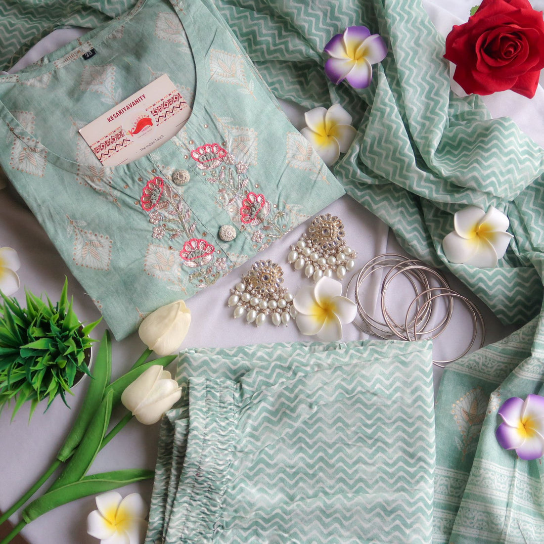 Mint Blossom 3-piece Suit Set - EOFY SALE